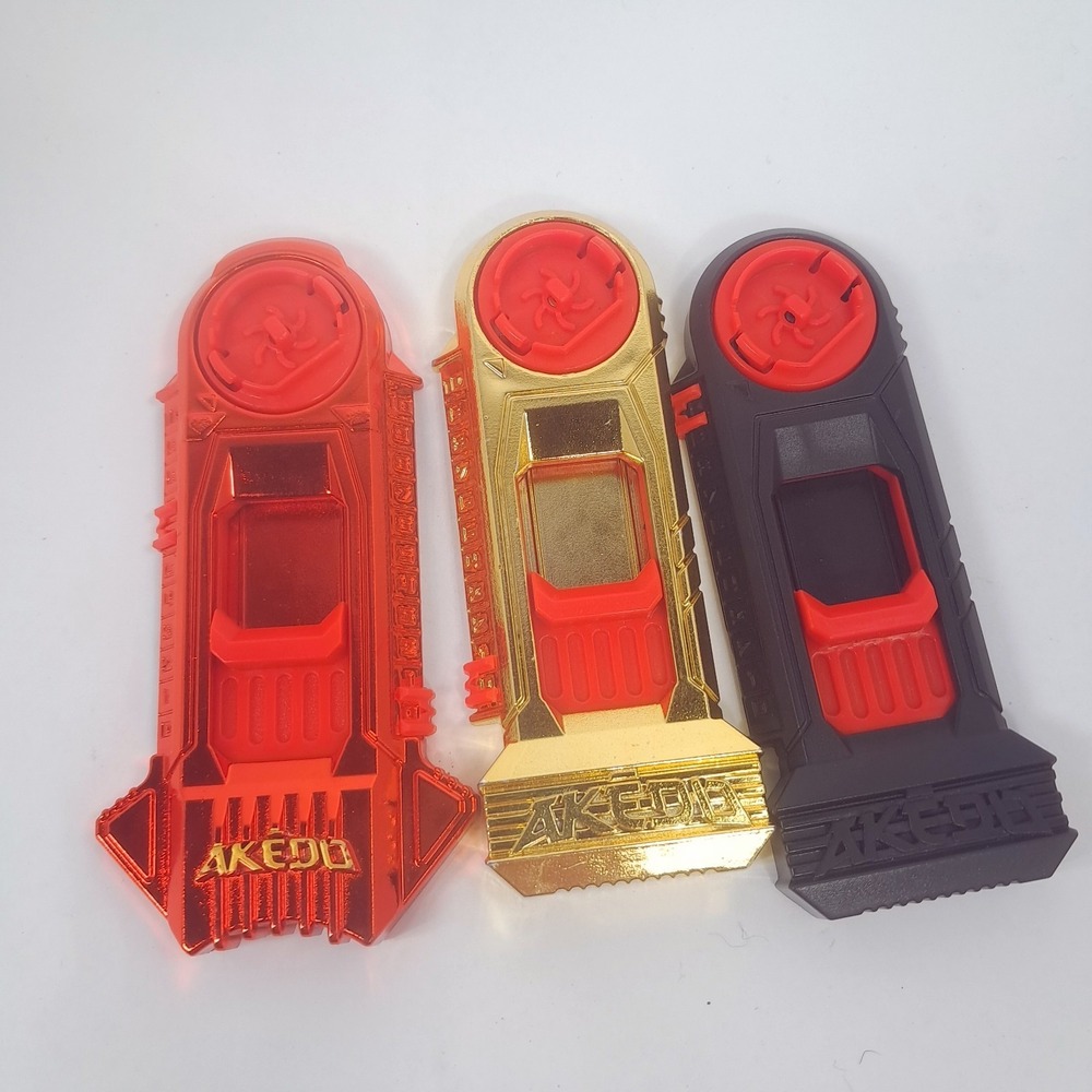Legends of Akedo Ultimate Arcade Warrior platform controllers x3 red chrome gold